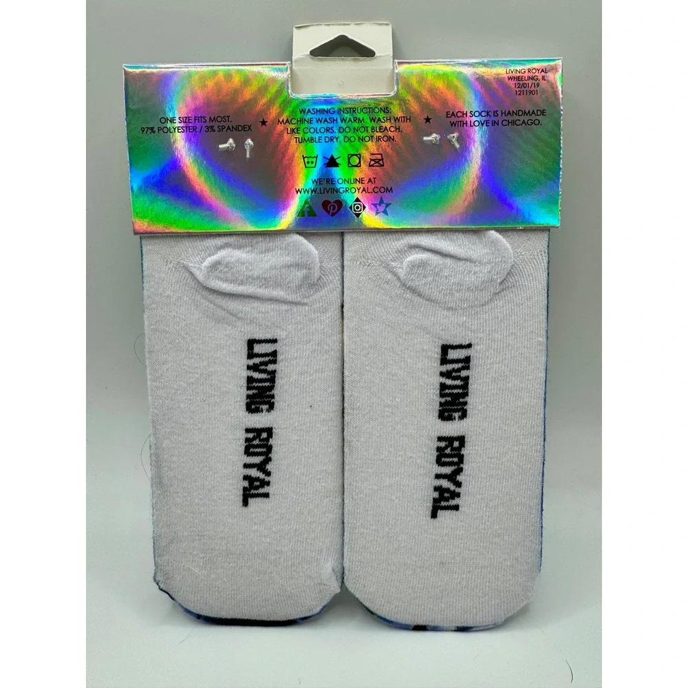 Living Royal Ankle Socks‎ Unisex Blue French Bulldog Astronaut Space Dog New